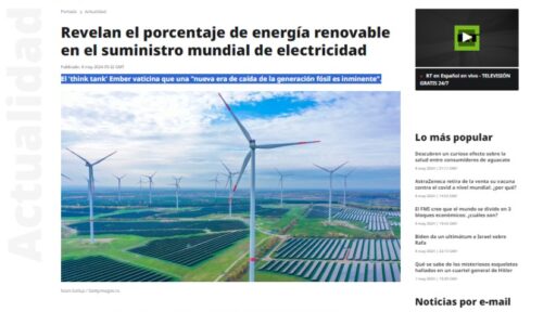 Revelan el porcentaje de energía renovable en el suministro mundial de electricidad